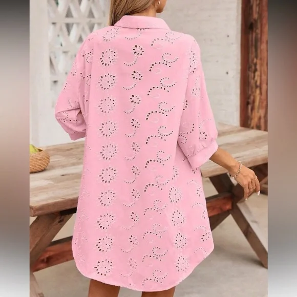 White Eyelet Tunic Dress